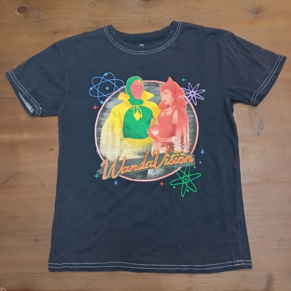 Size XS Marvel Wanda Vision Short Sleeve Graphic T-Shirt Black S Crew Career Cas
